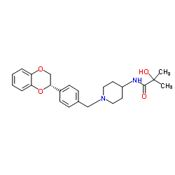 N-(1-{4-[(2S)-2,3-Dihydro-1,4-benzodioxin-2-yl]benzyl}-4-piperidinyl)-2-hydroxy-2-methylpropanamide Structure