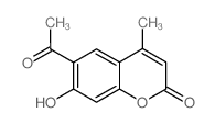 6-乙酰-7-羟基-4-甲基-苯并吡喃-2-酮结构式