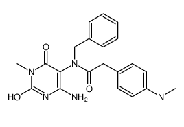 Benzeneacetamide,N-(4-amino-1,2,3,6-tetrahydro-1-methyl-2,6-dioxo-5-pyrimidinyl)-4-(dimethylamino)-N-(phenylmethyl)- Structure