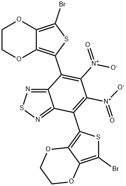 4,7-bis(7-bromo-2,3-dihydrothieno[3,4-b][1,4]dioxin-5-yl)-5,6-dinitrobenzo[c][1,2,5]thiadiazole Structure