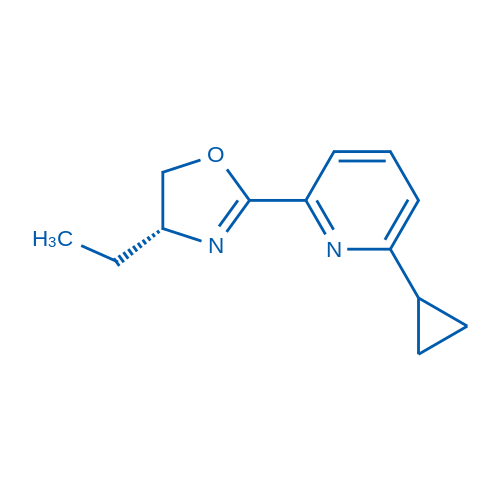 (R)-2-(6-环丙基吡啶-2-基)-4-乙基-4,5-二氢恶唑结构式