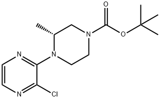 (R)-叔-丁基 4-(3-氯吡嗪-2-基)-3-甲基哌嗪-1-甲酸基酯结构式