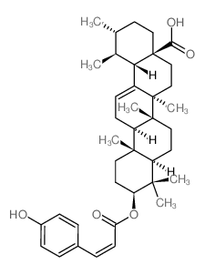 (1S,2R,4aS,6aR,6aS,6bR,8aR,10S,12aR,14bS)-10-[(Z)-3-(4-hydroxyphenyl)prop-2-enoyl]oxy-1,2,6a,6b,9,9,12a-heptamethyl-2,3,4,5,6,6a,7,8,8a,10,11,12,13,14b-tetradecahydro-1H-picene-4a-carboxylic acid Structure