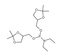 bis((2,2-dimethyl-1,3-dioxolan-4-yl)methyl) diethylphosphoramidite Structure