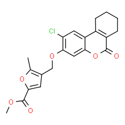 methyl 4-[(2-chloro-6-oxo-7,8,9,10-tetrahydrobenzo[c]chromen-3-yl)oxymethyl]-5-methylfuran-2-carboxylate structure