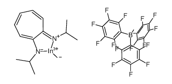 [In(CH3)(N,N'-diisopropylaminotroponiminate)][B(CH3)(C6F5)3]结构式