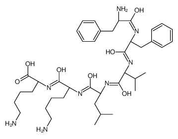 (2R)-6-amino-2-[[(2R)-6-amino-2-[[(2R)-2-[[(2R)-2-[[(2R)-2-[[(2R)-2-amino-3-phenylpropanoyl]amino]-3-phenylpropanoyl]amino]-3-methylbutanoyl]amino]-4-methylpentanoyl]amino]hexanoyl]amino]hexanoic acid结构式