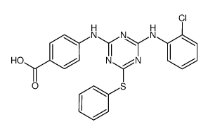 4-[4-(2-chloro-anilino)-6-phenylsulfanyl-[1,3,5]triazin-2-ylamino]-benzoic acid结构式