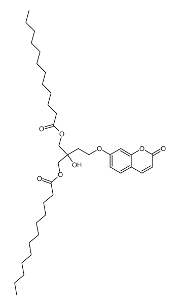 2-hydroxy-2-(2-((2-oxo-2H-chromen-7-yl)oxy)ethyl)propane-1,3-diyl didodecanoate Structure