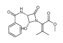 methyl 2-(2'R-hydroxy-3'S-benzoylamino-4'-oxo)azetidinyl-3-methyl-2-butenoate结构式