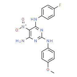 N~4~-(4-fluorophenyl)-N~2~-(4-methoxyphenyl)-5-nitro-2,4,6-pyrimidinetriamine picture