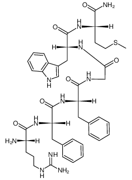 H-Arg-Phe-Phe-Gly-D-Trp-Met-NH2结构式