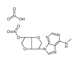 [(3S,3aR,6S,6aS)-3-[6-(methylamino)purin-9-yl]-2,3,3a,5,6,6a-hexahydrofuro[3,2-b]furan-6-yl] nitrate,nitric acid Structure