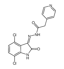 pyridin-4-yl-acetic acid [(3Z)-4,7-dichloro-2-oxo-1,2-dihydro-indol-3-ylidene]-hydrazide Structure