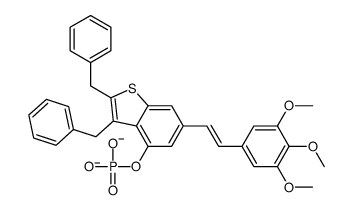 [2,3-dibenzyl-6-[2-(3,4,5-trimethoxyphenyl)ethenyl]-1-benzothiophen-4-yl] phosphate结构式