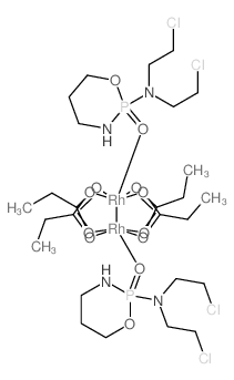 N,N-bis(2-chloroethyl)-2-oxo-1-oxa-3-aza-2$l^C26H54Cl4N4O12P2Rh2-phosphacyclohexan-2-amine; propanoic acid; rhodium structure