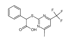 (4-Methyl-6-trifluoromethyl-pyrimidin-2-ylsulfanyl)-phenyl-acetic acid Structure