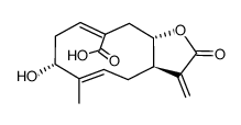 (3aR,5E,7R,9Z,11aS)-7-hydroxy-6-methyl-3-methylene-2-oxo-2,3,3a,4,7,8,11,11a-octahydrocyclodeca[b]furan-10-carboxylic acid结构式