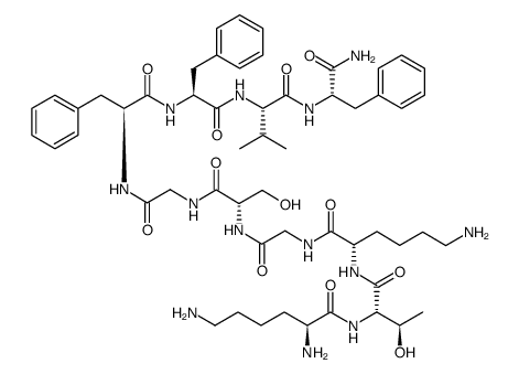 H-Lys-Thr-Lys-Gly-Ser-Gly-Phe-Phe-Val-Phe-NH2 structure