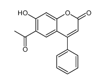 6-acetyl-7-hydroxy-4-phenyl-2H-chromen-2-one Structure