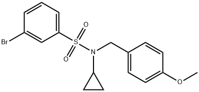 3-溴-N-环丙基-N-(4-甲氧基苄基)苯磺酰胺结构式