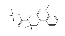 2,2-dimethyl-4-(2-methoxyphenyl)-5-oxopiperazine-1-carboxylic acid t-butyl ester结构式