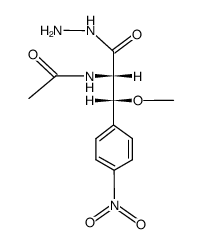 (2RS,3SR)-2-acetylamino-3-methoxy-3-(4-nitro-phenyl)-propionic acid hydrazide结构式