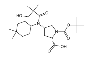 (4S)-1-BOC-4-[(4,4-dimethylcyclohexyl)(3-hydroxy-2,2-dimethylpropanoyl)amino]-L-proline Structure