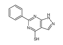 6-phenyl-1,5-dihydro-pyrazolo[3,4-d]pyrimidine-4-thione结构式