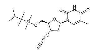 3'-azido-3'-deoxy-5'-O-thexyldimethylsilylthymidine Structure