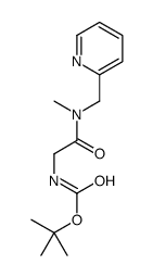 [(Methyl-pyridin-2-ylmethyl-carbamoyl)-Methyl]-carbamic acid tert-butyl ester结构式