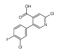 2-chloro-5-(3-chloro-4-fluorophenyl)pyridine-4-carboxylic acid结构式