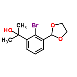 2-[2-Bromo-3-(1,3-dioxolan-2-yl)phenyl]-2-propanol Structure