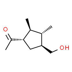 Ethanone, 1-[4-(hydroxymethyl)-2,3-dimethylcyclopentyl]-, [1S-(1alpha,2beta,3alpha,4beta)]- Structure