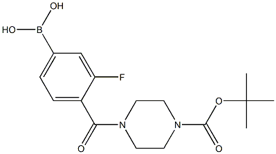 4-(4-(叔-丁氧基羰基)哌嗪-1-羰基)-3-氟苯基硼酸结构式