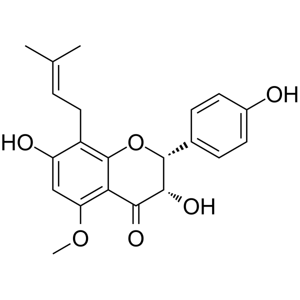 (2R,3S)-3,7,4'-Trihydroxy-5-methoxy-8-prenylflavanone structure