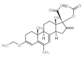 Pregna-3,5,7-trien-20-one,3-ethoxy-17-hydroxy-6-methyl-16-methylene-, acetate (7CI,8CI) structure