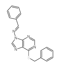 N-(6-benzylsulfanylpurin-9-yl)-1-phenyl-methanimine structure