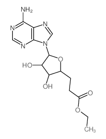 ethyl 3-[5-(6-aminopurin-9-yl)-3,4-dihydroxy-oxolan-2-yl]propanoate结构式