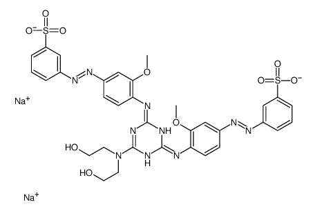 disodium 3,3'-[[6-[bis(2-hydroxyethyl)amino]-1,3,5-triazine-2,4-diyl]bis[imino(3-methoxy-4,1-phenylene)azo]]bis[benzenesulphonate] picture