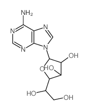 2-(6-aminopurin-9-yl)-5-(1,2-dihydroxyethyl)oxolane-3,4-diol structure