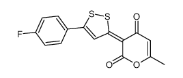 3-[5-(4-Fluoro-phenyl)-[1,2]dithiol-(3E)-ylidene]-6-methyl-pyran-2,4-dione Structure