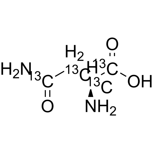 L-Asparagine-1,2,3,4-13C4 monohydrate Structure