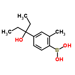 [4-(3-Hydroxy-3-pentanyl)-2-methylphenyl]boronic acid结构式