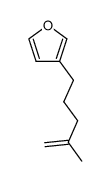 2-methyl-5-(3-furyl)pent-1-ene Structure