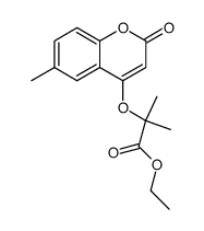 ethyl 2-(6-methyl-coumarin-4yloxy)-2-methylpropionate Structure