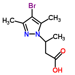 3-(4-BROMO-3,5-DIMETHYL-PYRAZOL-1-YL)-BUTYRIC ACID结构式