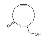 2-(hydroxymethyl)-2,3,4,5,8,9-hexahydrothiecin-10-one结构式