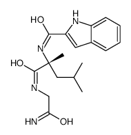 N-[(2R)-1-[(2-amino-2-oxoethyl)amino]-2,4-dimethyl-1-oxopentan-2-yl]-1H-indole-2-carboxamide结构式