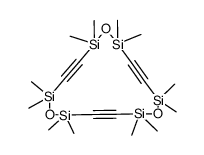 1,1,4,4,6,6,9,9,11,11,14,14-dodecamethyl-5,10,15-trioxa-1,4,6,9,11,14-hexasila-cyclopentadeca-2,7,12-triyne Structure